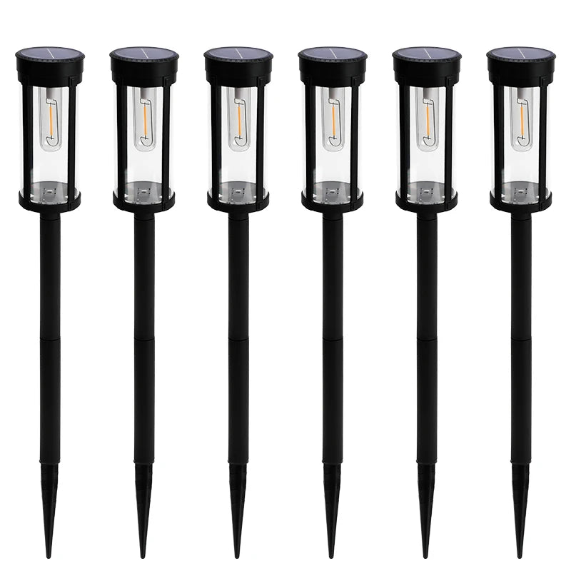 Retro Solar Pathway Warm Lights Outdoor Waterproof Solar Powered Garden for Walkway Yard Backyard Landscape Lighting Decorative