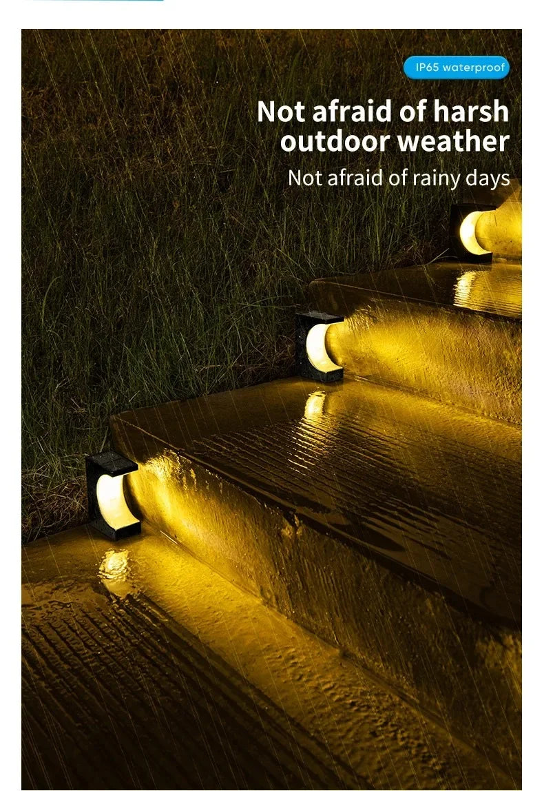 1/4PCS LED Step Lamp Solar Stair Light Outdoor IP65 Waterproof Solar Light for Garden Deck Path Balcony Decor Lighting