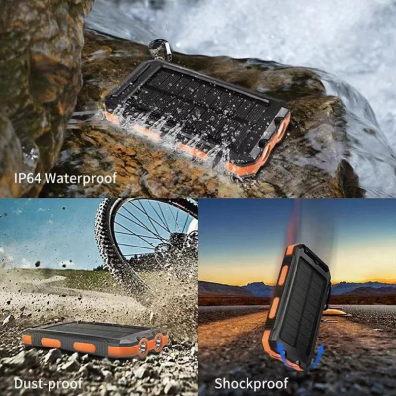 Xiaomi Solar Power Bank 50000mAh Portable Charging Poverbank External Battery Charger Strong Light LDE Light for iphone Huawei