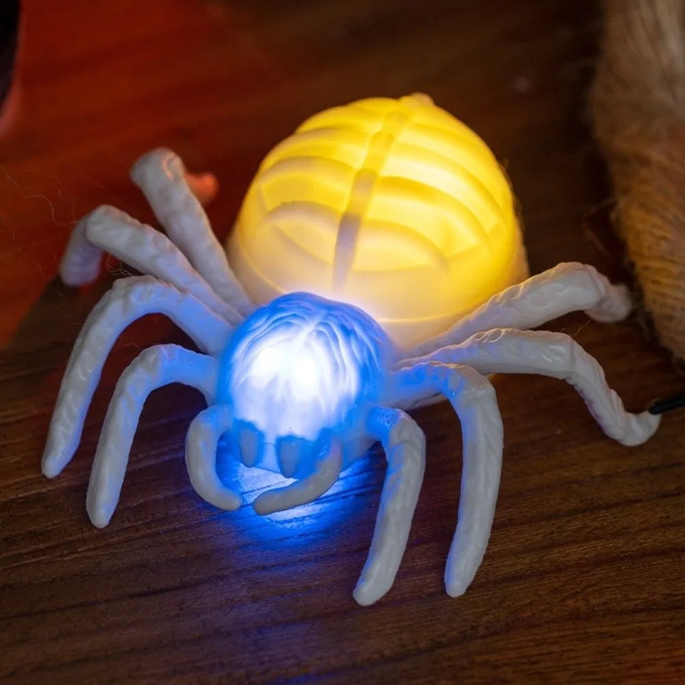 Waterproof Halloween Glowing Spiders Light Realistic Decorative Illuminated Spiders Light Scary LED Spiders Light Haunted House
