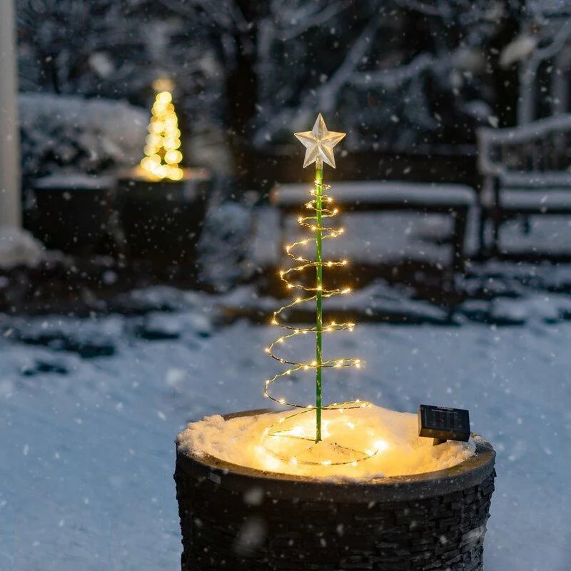 1 Pcs Outdoor Waterproof Solar Led Christmas Tree Decoration Solar Powered String Lights New Year Ornament Garden Decoration