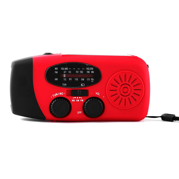 Hand Crank Solar Weather Radio 1200mAh AM/FM/NOAA Emergency Weather Radio Portable Power Bank with Solar Charging Battery 2024