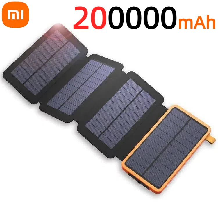 Xiaomi Solar Power Bank 200000mAh Large Capacity Super Fast Charging Foldable Outdoor Portable Powerbank for iPhone Huawei