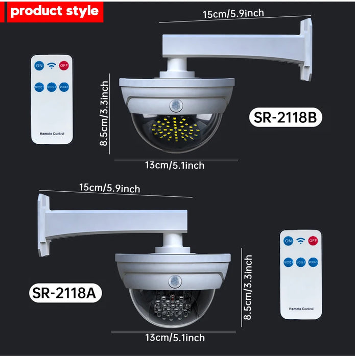 Solar Powered Fake Security Camera Shape Solar Light with PIR Motion Sensor Detection Lights for Outdoor Home Office Shop Garage