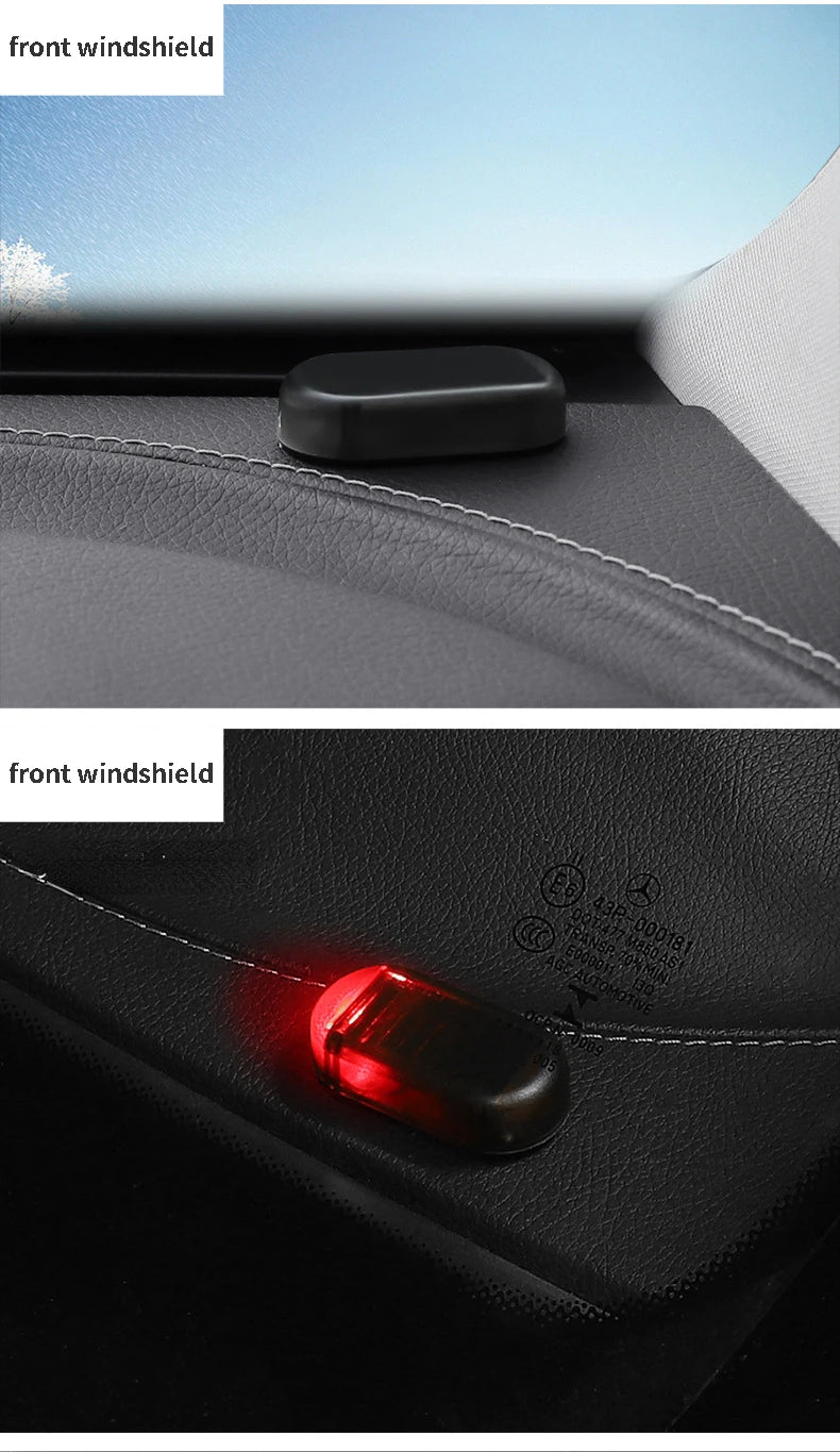 Solar Car Fake Security Light Powered Simulated Dummy Alarm Wireless Warning Anti Theft Caution Lamp LED Flashing Lamp New