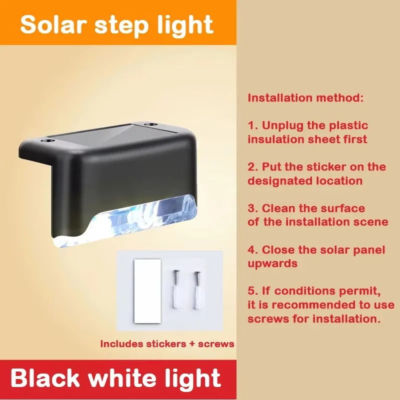 Solar Deck Lights Outdoor Step Lights Waterproof Led Solar Lights for Decks Stairs Step Fence Yard Patio and Pathway