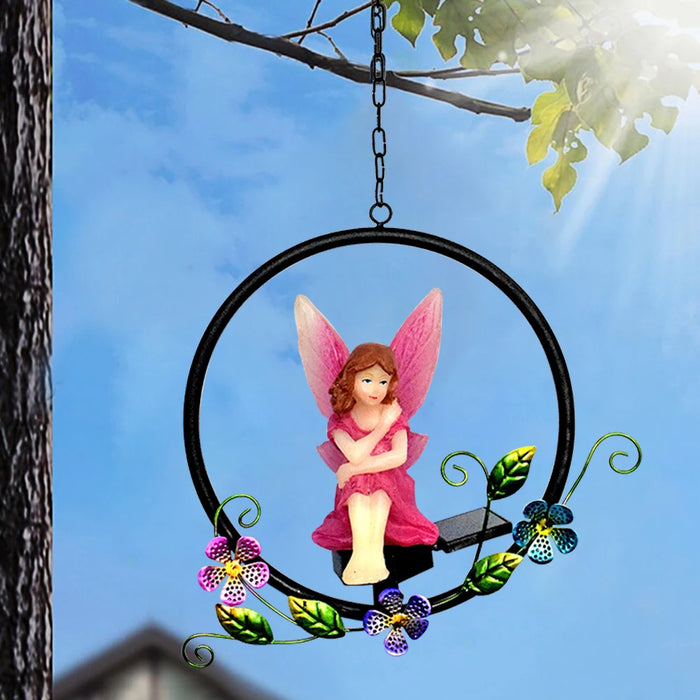 LED Solar Flower Fairy Light Outdoor Waterproof Hanging Light Lawn Stakes Lamps for Home Garden Courtyard Festival Decoration