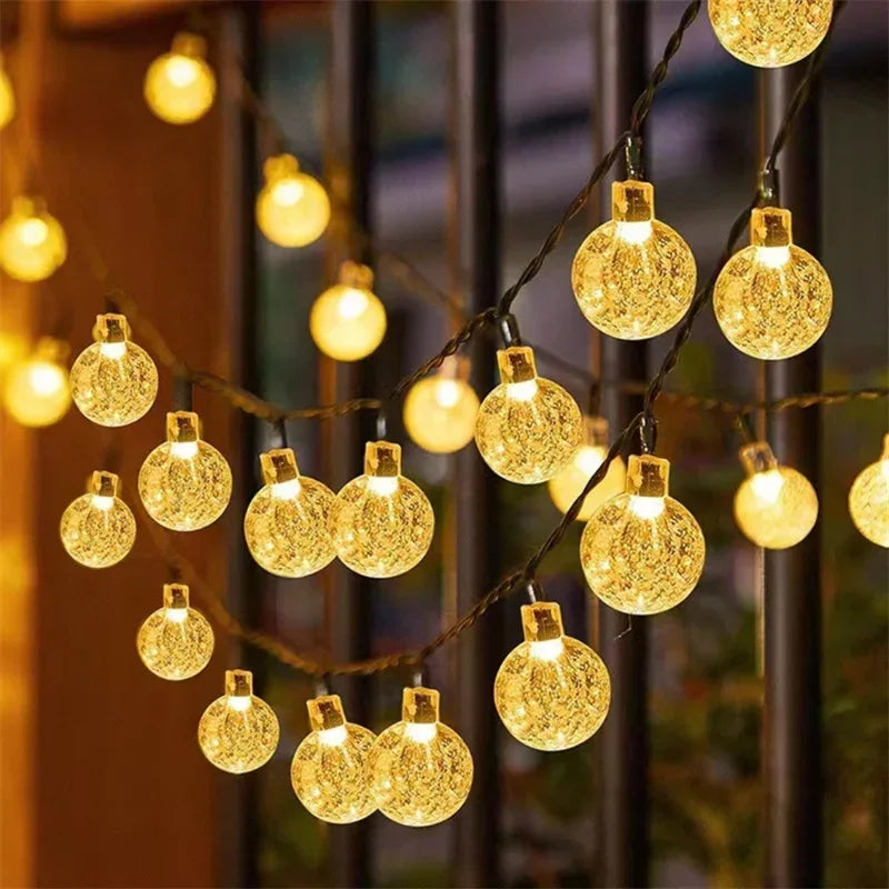 Solar Bubble Ball String Light,with 8 Lighting Modes,suitable for Gardenparty,and Yard Decoration