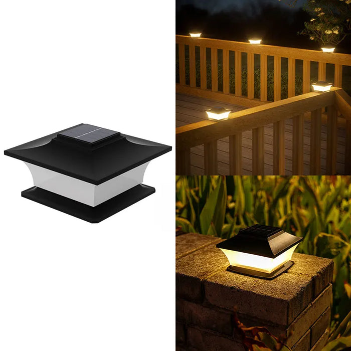 Solar Post Light with Auto On/Off, LED Landscape Lighting for Garden Pathways Fence Patio Posts