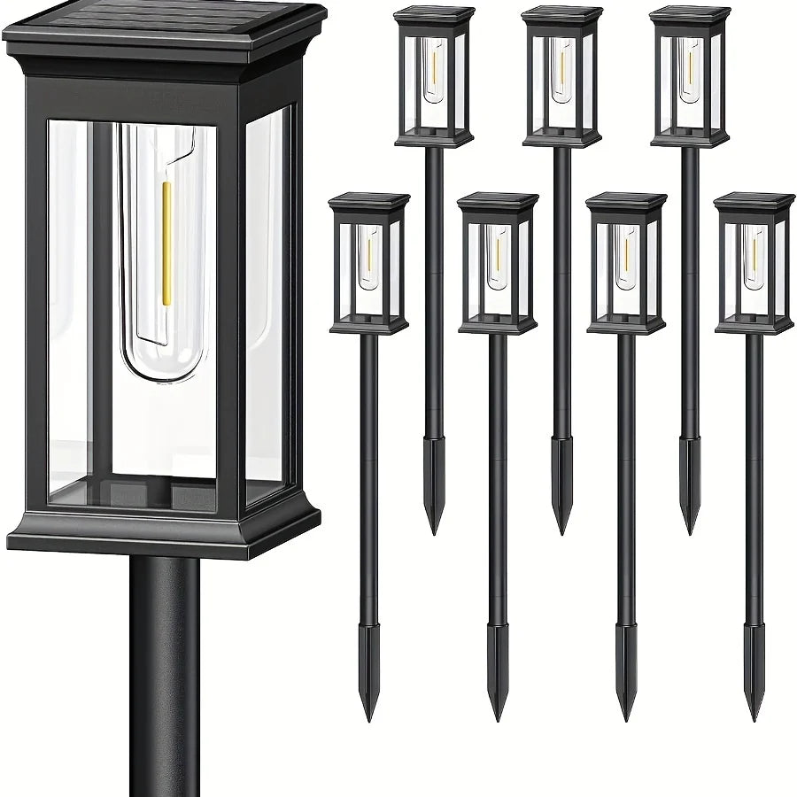 Solar Powered Incandescent Bulbs Pathway Lights Waterproof Garden Walkway Yard Backyard Lawn Landscape Lighting
