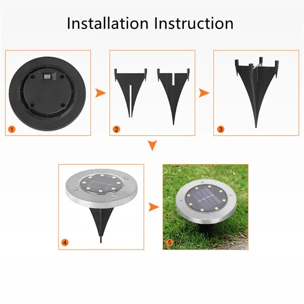 Solar Ground Light Garden Lamp Solar Powered Landscape Path Outdoor for Yard Backyard Lawn Patio Decorative Wedding Christmas