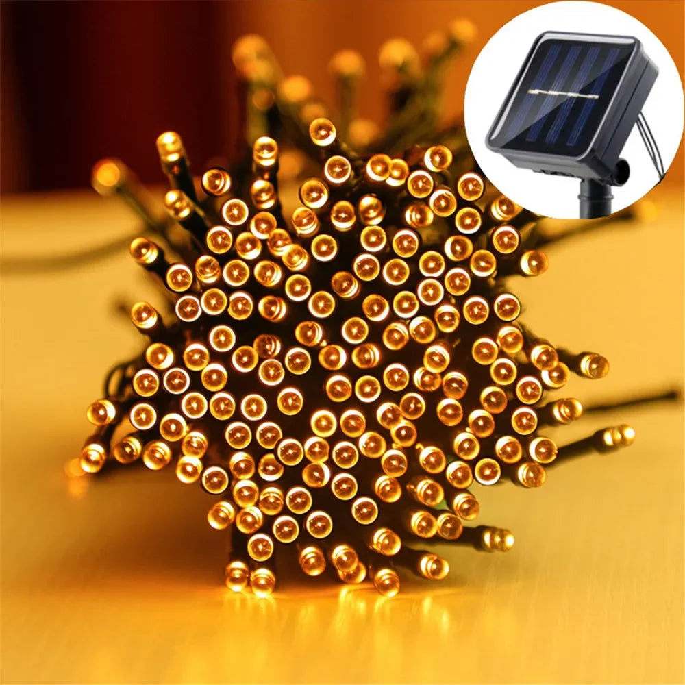 Solar String Light Fairy Garden Waterproof Outdoor Garland for Party Holiday Party Home Decoration Garland Wedding