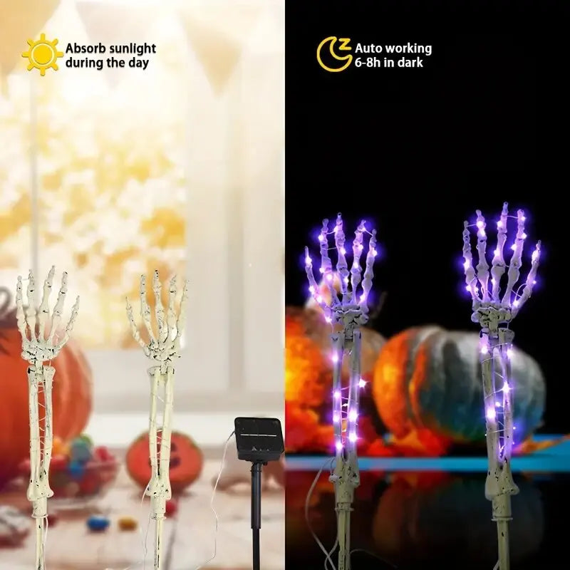 2PC Halloween Solar Ghost Hand LED Garden Lights Outdoor Waterproof Stake Lights Horror Atmosphere Decoration Lamp For Festival