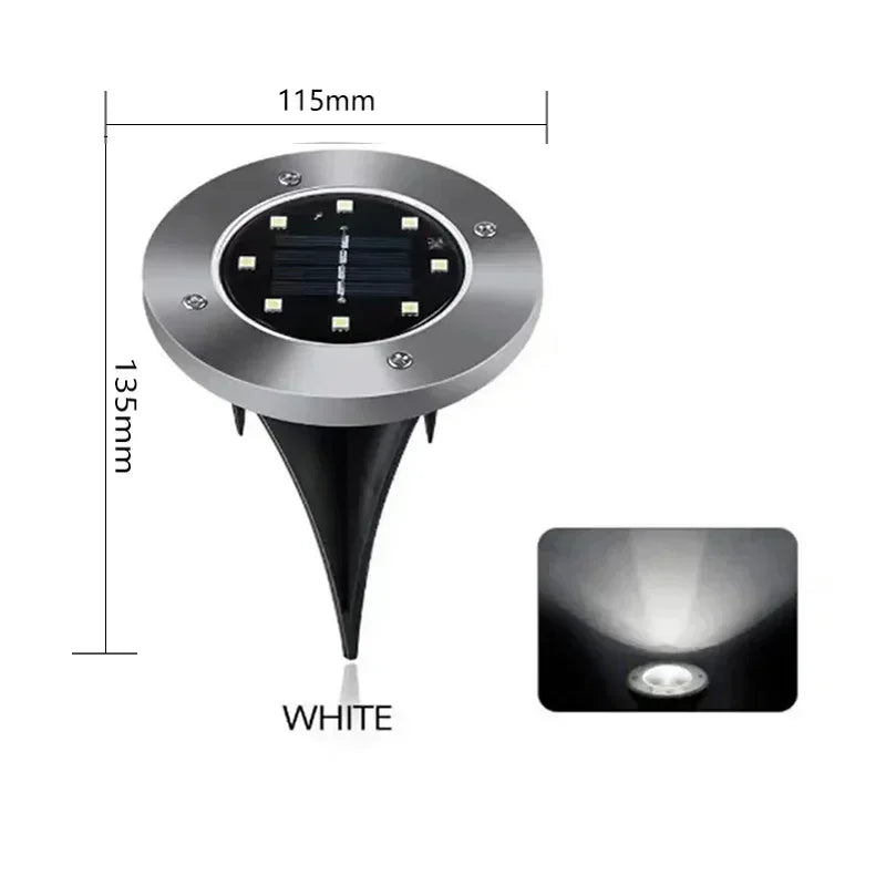 Solar LED Floor Lamp 8LED Outdoor Lawn Light Waterproof Underground Lamps for Lawn Decoration Garden Terrace Courtyard