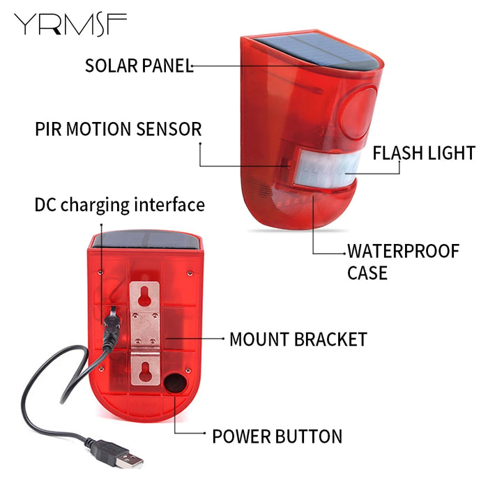 Car Alarm Solar Infrared Motion Sensor Alarm Automobile Immobilizer Security Accessories Home Systems Electronics Automobiles