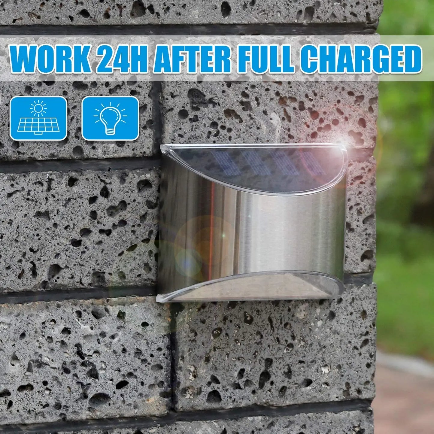 1 Pack Solar Fence Light Solar Garden Light Outdoor Solar Wall Light Solar Deck Light Waterproof For Garden Patio Yard Decor