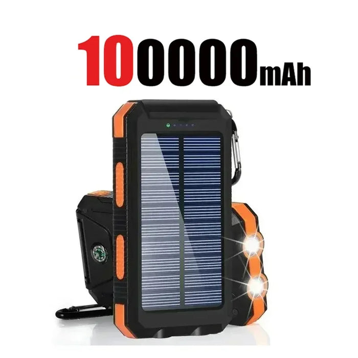 200000mAh Solar Power Bank Fast Charging Outdoor Large Capacity External Battery PowerBank Flashlight For iPhone Huawei Xiaomi