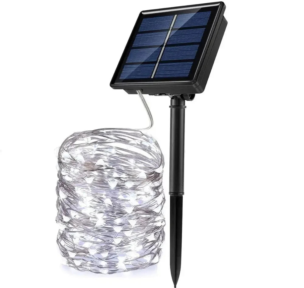 50-300 LED Solar Christmas String Lights Fairy Garden Outdoor Party Lamp 8 Modes Balcony Lights for Tree Patio Wedding Decor