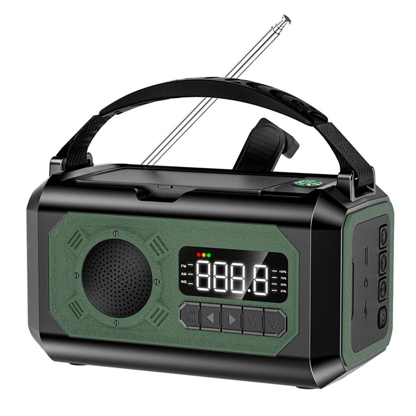 12000mAh Weather Radio AM/FM/NOAA Multifunction Radio Hand Crank Solar Portable Emergency Radio Reading Lamp for Outdoor Camping