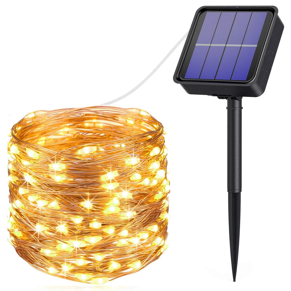 12m Solar String Lights for Outside, Solar Light Outdoor Twinkle Solar Fairy Lights for Tree Christmas Wedding Garden Decoration