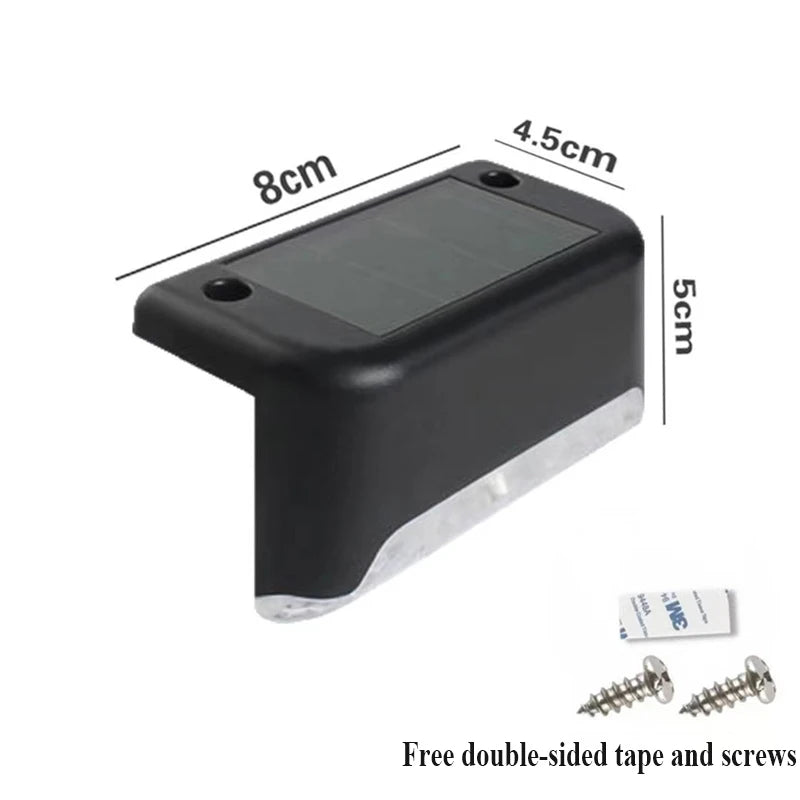4PCS Solar Deck Light Outdoor IP65 Waterproof Solar Power Garden Lamps for Railing Stairs Step Fence Yard Patio Pathway