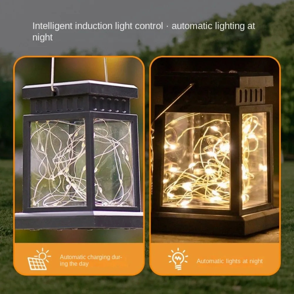 Waterproof Solar Hanging Lantern Hanging Atmosphere Simulated Candle Lanterns Luminous Night Lights Led Wind Lights Outdoor
