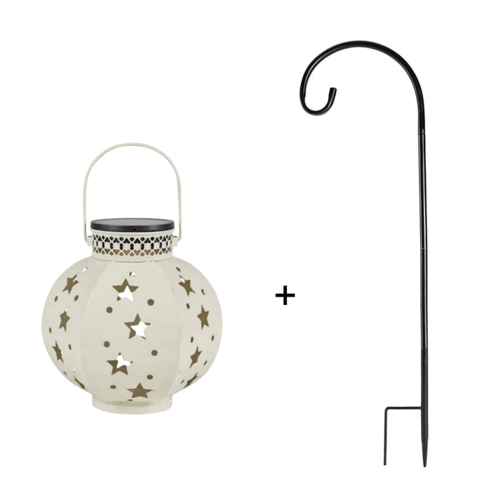 Garden Star Projector Lamp Hanging Solar Lights Outdoor Hanging Solar Lanterns Retro Solar Lamp with Handle Outside Decorations