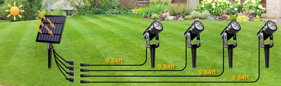 3000K/6000K Solar LED Light Outdoor Solar Spotlight Solar Garden Light Outdoor IP65 Waterproof Solar Power Light Wall Light