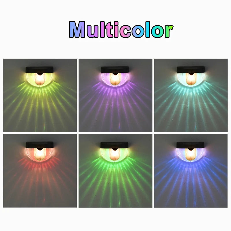 1Pcs Solar Fence Light LED Semicircular Wall Light Waterproof Outdoor Lighting Garden Decoration Path Porch Yard Garden Fence