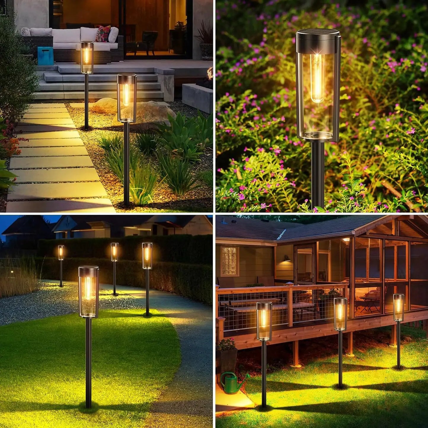 LED Solar Pathway Lights Outdoor Garden Lamp Waterproof Landscape Lights Lights Walkway Driveway Lawn Patio Garden Decor