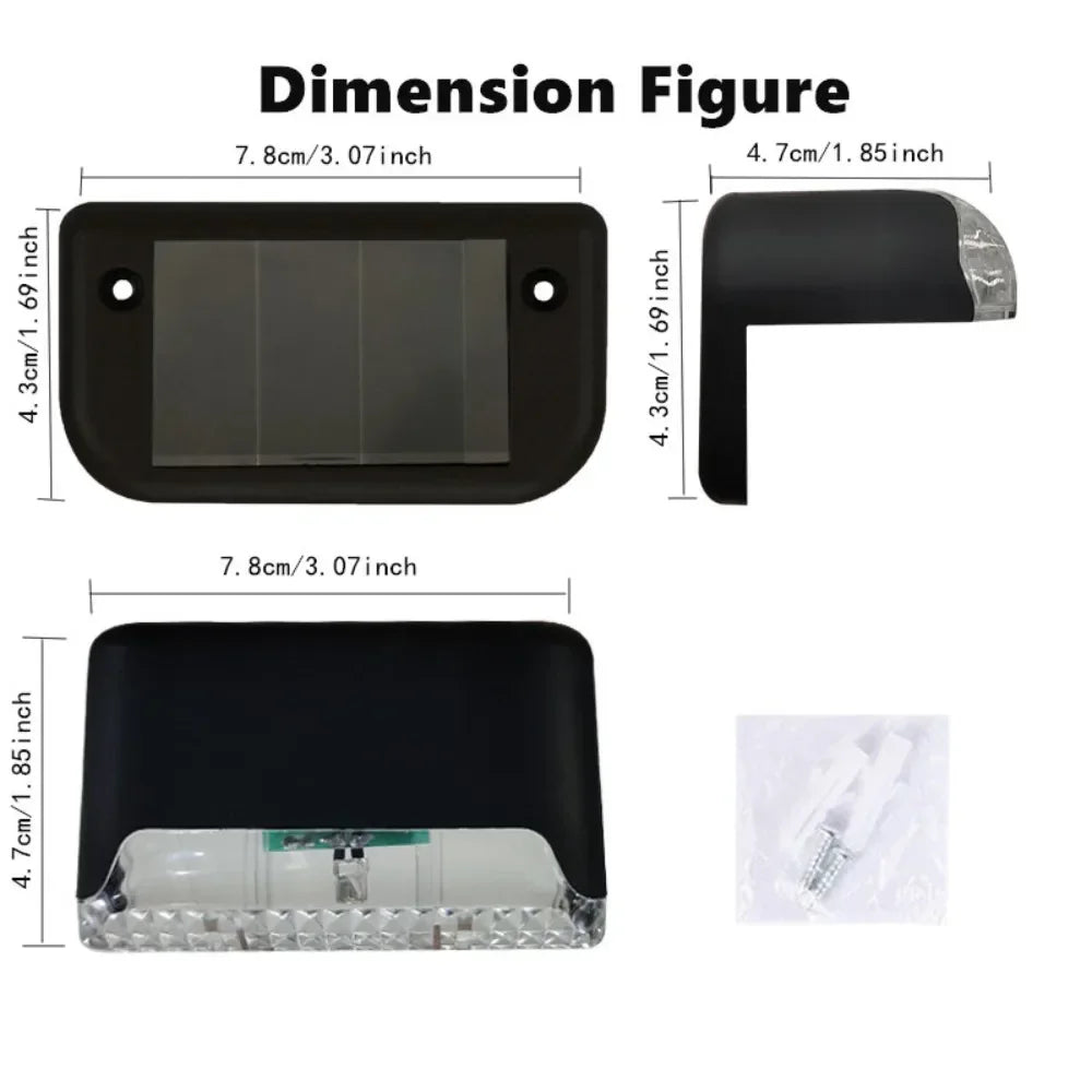 1/4 Pack Solar Deck Lights Outdoor Step Lights Waterproof Led Solar Lamp for Stairs Railing Step Fence Yard Patio and Pathway