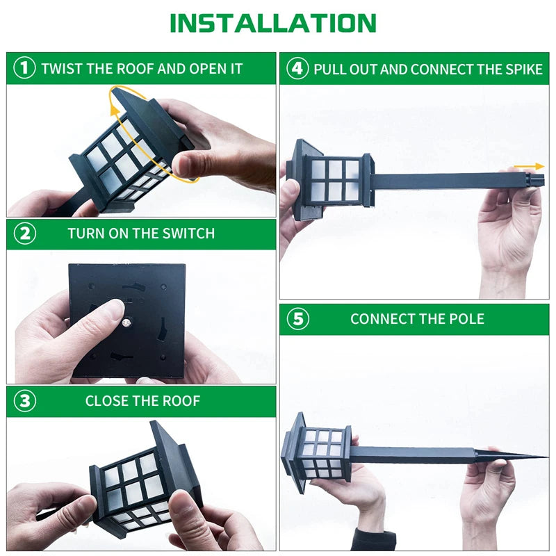 LED Solar Pathway Lights Lawn Lamp Outdoor Solar Lamp Decoration for Garden/Yard/Landscape/Patio/Driveway/Walkway Lighting