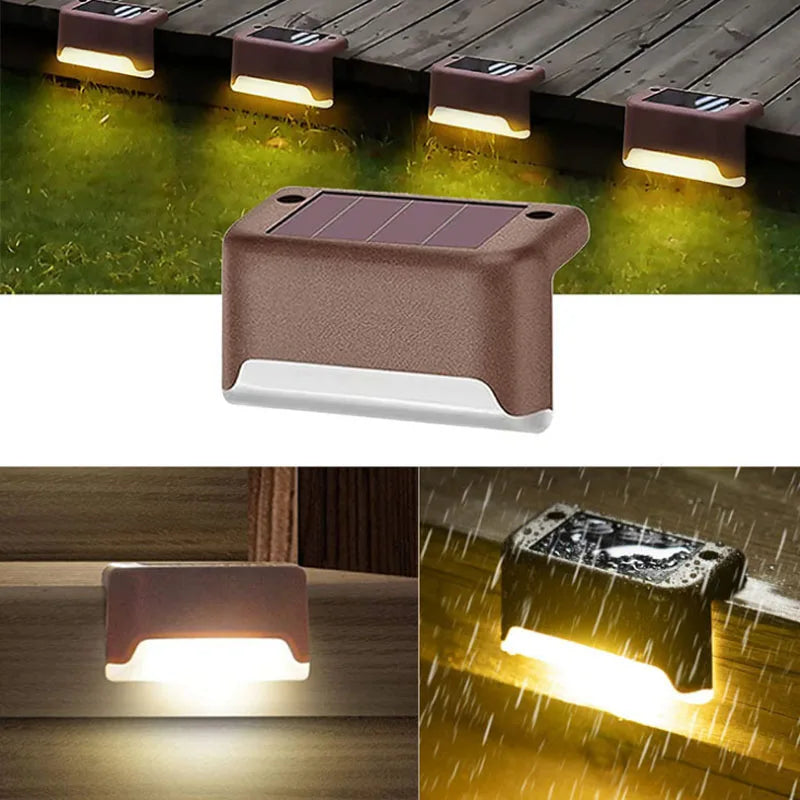 Solar Deck Lights Outdoor Step Lights Waterproof Led Solar Lights for Railing Stairs Step Fence Yard Patio and Pathway