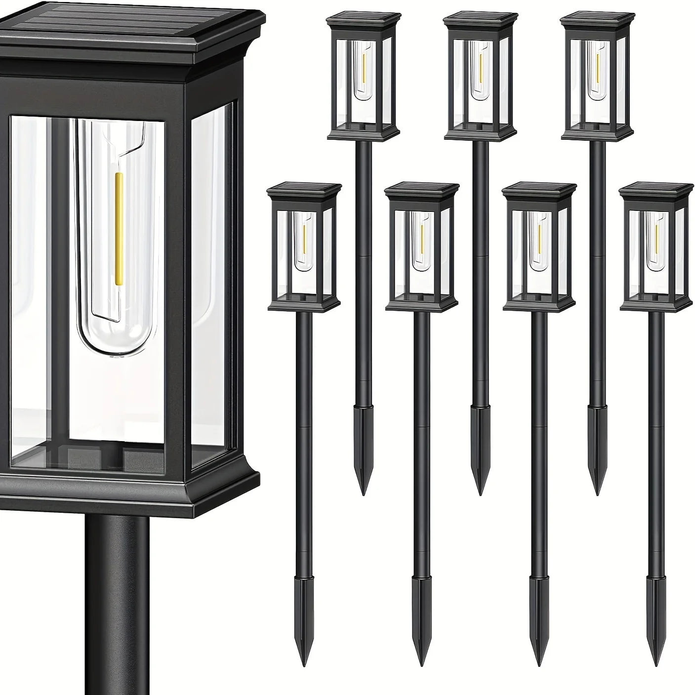 Solar Pathway Lights Outdoor Solar Lighting Garden Lamp Waterproof Landscape Lights Walkway Driveway Lawn Light Garden Decor New