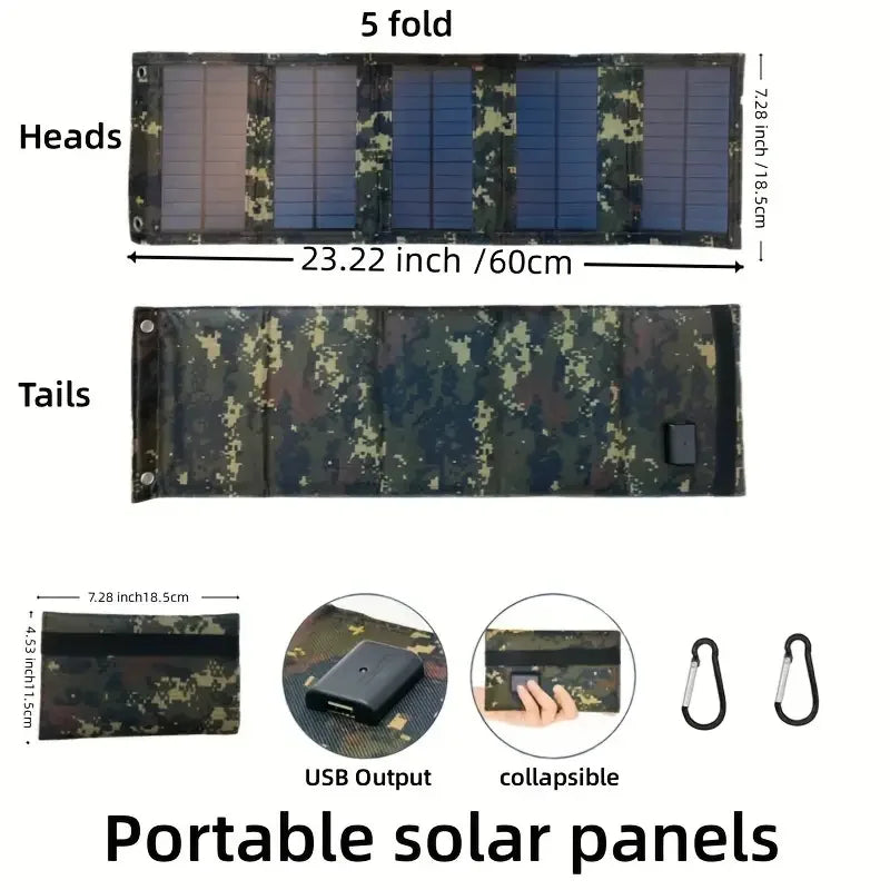 Portable Solar Panel 35W High Power Waterproof Foldable Outdoor Power Supply USB Computer Mobile Phone For Outdoor Camping