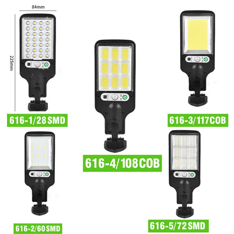 Solar Street Lights Outdoor Waterproof Motion Sensor Wall LED Lamp with 3 Lighting Mode Solar Powered Lights for Garden Patio