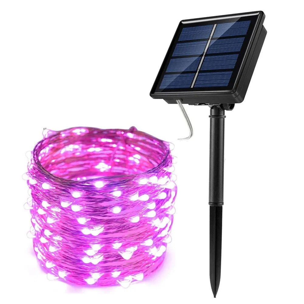 50-300 LED Solar Christmas String Lights Fairy Garden Outdoor Party Lamp 8 Modes Balcony Lights for Tree Patio Wedding Decor