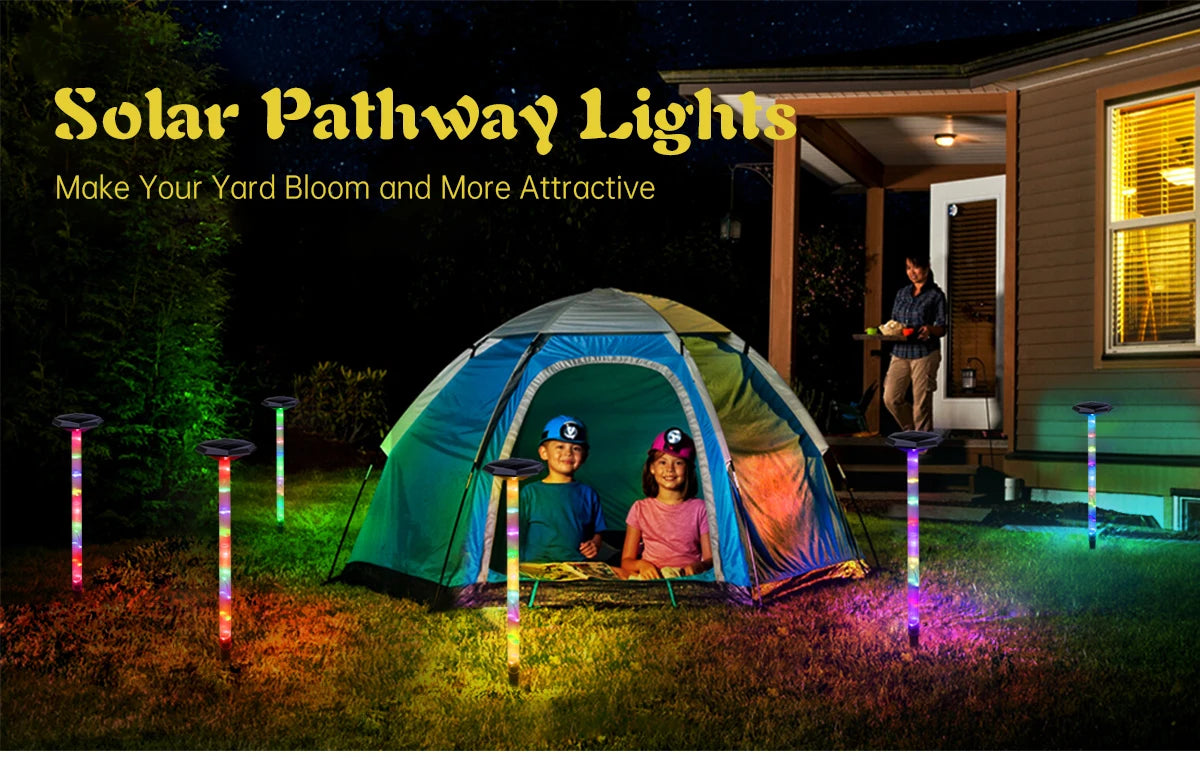 Solar Pathway Lights Bright Solar Ground Light Outdoor Waterproof IP65 LED Solar Garden Lights Landscape Lighting for Yard Lawn