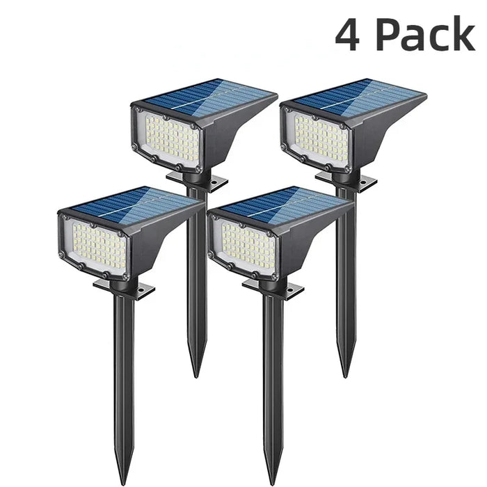 2/4Pcs Solar Powered 53LED Lamp Adjustable Solar Spotlight In-Ground IP65 Waterproof Landscape Wall Light Outdoor Lighting