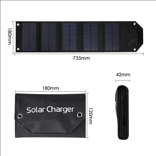100W 80W 60W Foldable Solar Panel 5V USB Portable Folding Bag Battery Charger for Phone Outdoor Camping Waterproof Power Bank