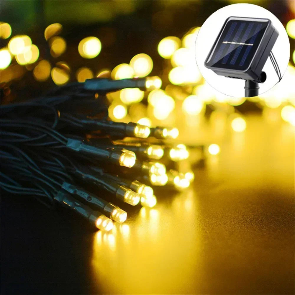 Solar String Light Fairy Outdoor Garden Waterproof Lamp Christmas Garland Xmas Holiday Party Home Halloween Decoration