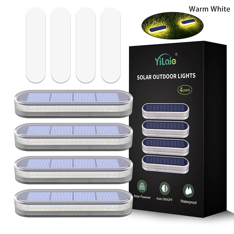 Solar Deck Lights IP68 Waterproof Outdoor Auto On/Off Lighting for Steps Docks Driveways Patios Fences - Solar Powered Lighting