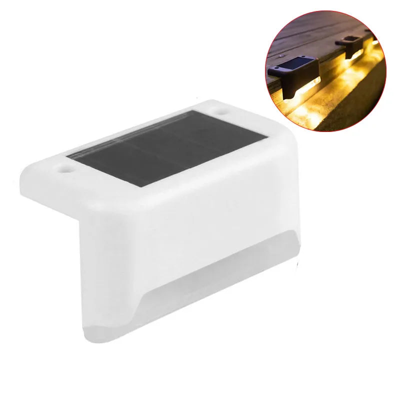 LED Solar Step Lamp Path Stair Outdoor Garden Lights Waterproof Balcony Light Decoration for Patio Stair Fence Light
