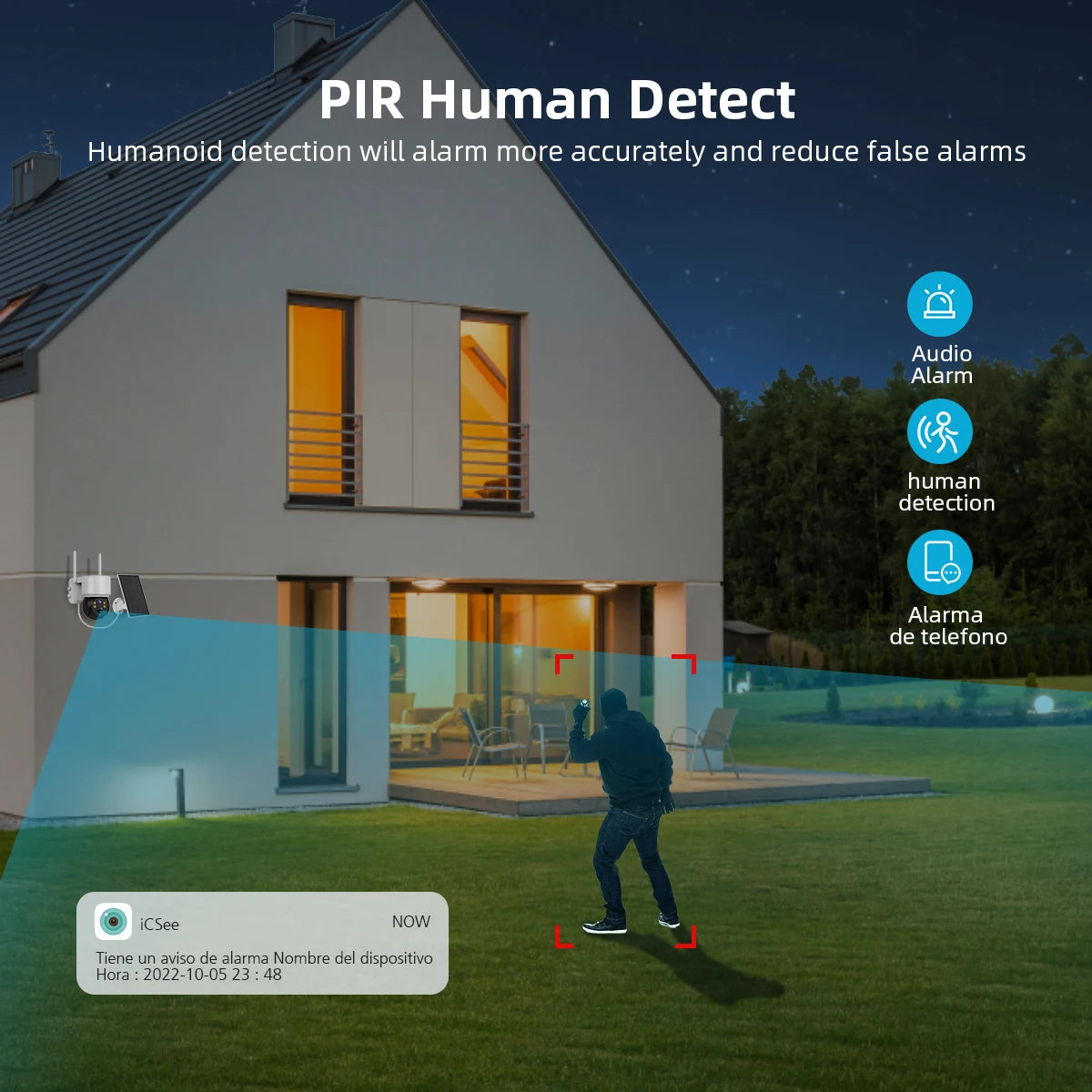 Solar Camera WIFI Outdoor 4MP HD Wireless Security CCTV Waterproof Night Vision PIR Human Detect PTZ Camera with Solar Panel