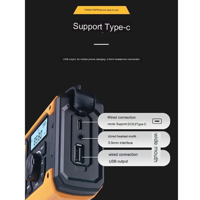 2000mAh Solar Emergency Radio Hand Crank AM FM NOAA Portable Weather Radio Phone Charger Power Bank SOS Outside Radio Universal