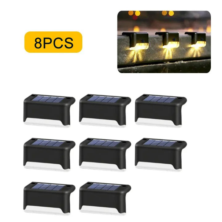 4/8/12pcs LED Solar Step Lamp Outdoor Garden Lights Solar Stair Light Waterproof Fence Lamp Decoration for Patio Path Deck Stair