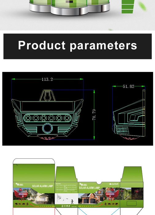 Sound And Light Alarm Solar Wireless Infrared Sensor Home Anti-theft Sound And Light Alarm For Farm Gardens Factory Warehouse