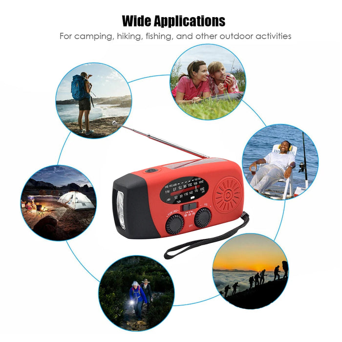Hand Crank Solar Weather Radio 1200mAh AM/FM/NOAA Emergency Weather Radio Portable Power Bank with Solar Charging Battery 2024