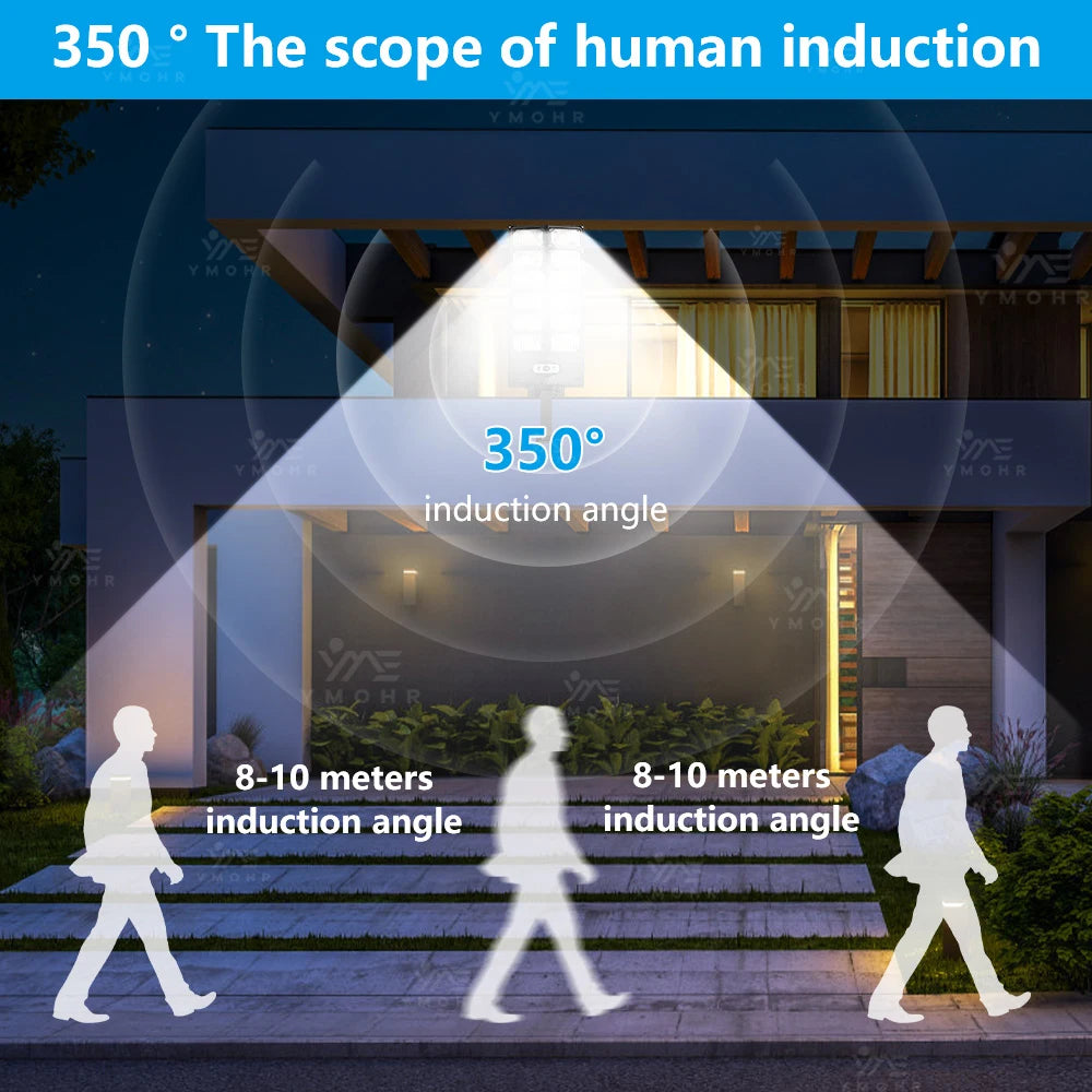 200000LM Huge Solar Street Lights With Remote Control Motion Sensor LED Power Outdoor Solar Lamp For Home and Garden Decoration