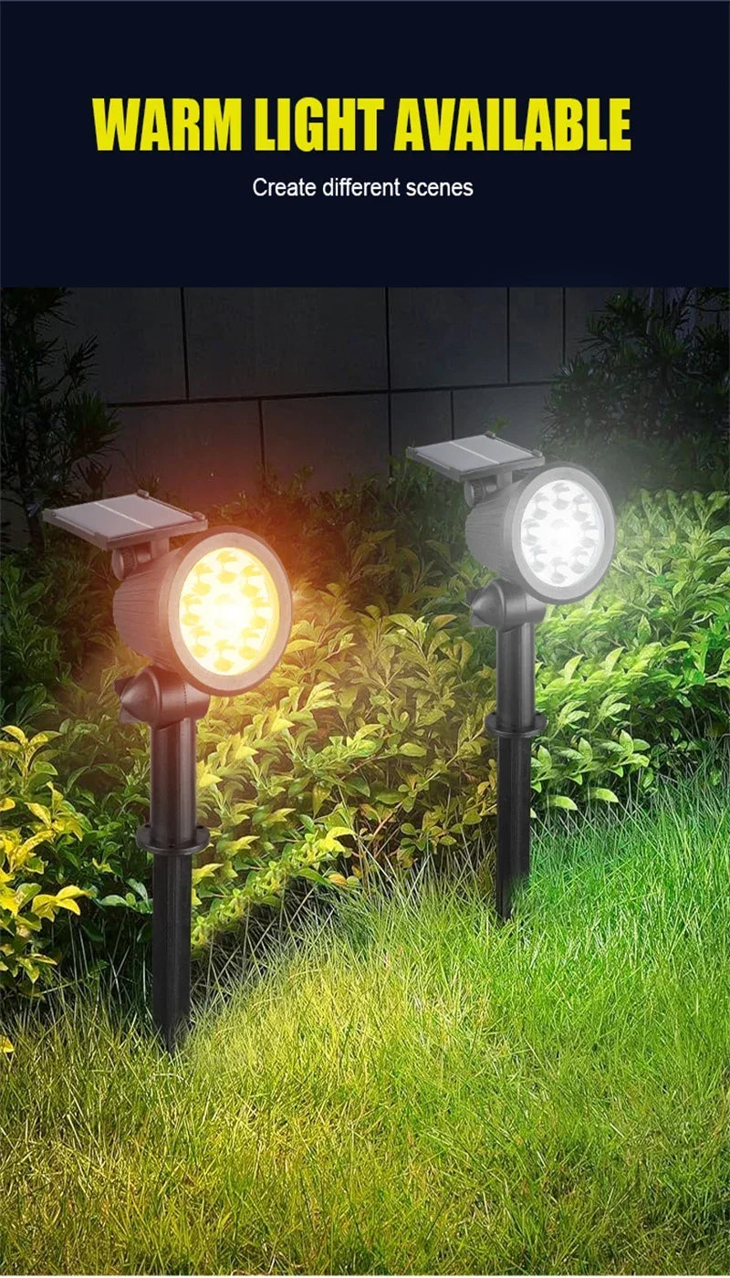 Solar Pathway Light Outdoor Waterproof Bright Monocrystalline Silicon Garden Decorate Light 9 LED Landscape Lamp for Yard Fenced